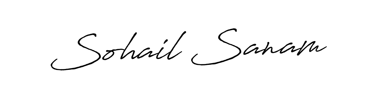 Make a beautiful signature design for name Sohail Sanam. With this signature (Antro_Vectra_Bolder) style, you can create a handwritten signature for free. Sohail Sanam signature style 7 images and pictures png