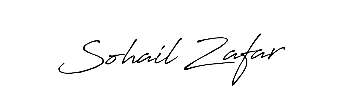 How to make Sohail Zafar name signature. Use Antro_Vectra_Bolder style for creating short signs online. This is the latest handwritten sign. Sohail Zafar signature style 7 images and pictures png