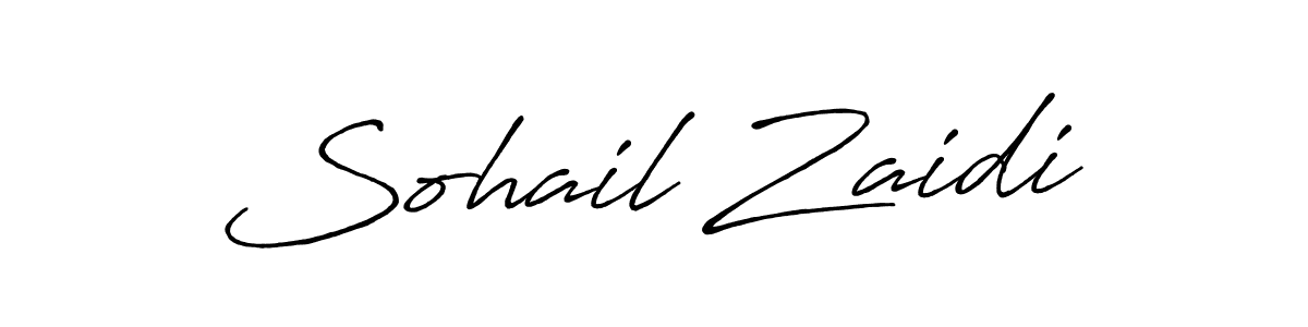 How to make Sohail Zaidi name signature. Use Antro_Vectra_Bolder style for creating short signs online. This is the latest handwritten sign. Sohail Zaidi signature style 7 images and pictures png