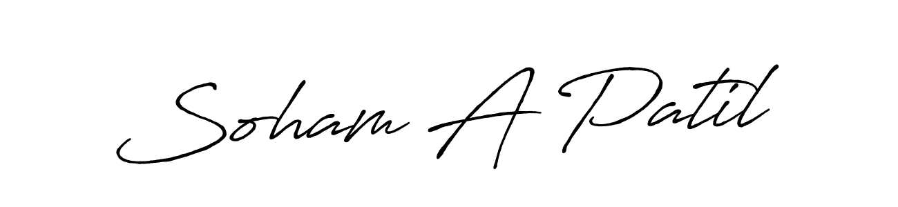 Design your own signature with our free online signature maker. With this signature software, you can create a handwritten (Antro_Vectra_Bolder) signature for name Soham A Patil. Soham A Patil signature style 7 images and pictures png