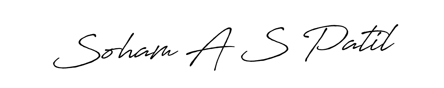 The best way (Antro_Vectra_Bolder) to make a short signature is to pick only two or three words in your name. The name Soham A S Patil include a total of six letters. For converting this name. Soham A S Patil signature style 7 images and pictures png