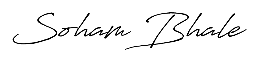 Give your name Soham Bhale an exquisite flair with the Antro_Vectra_Bolder script font. Ideal for contracts, resumes, and formal letterheads. Soham Bhale signature style 7 images and pictures png