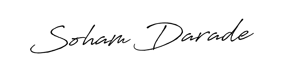 Design your own signature with our free online signature maker. With this signature software, you can create a handwritten (Antro_Vectra_Bolder) signature for name Soham Darade. Soham Darade signature style 7 images and pictures png