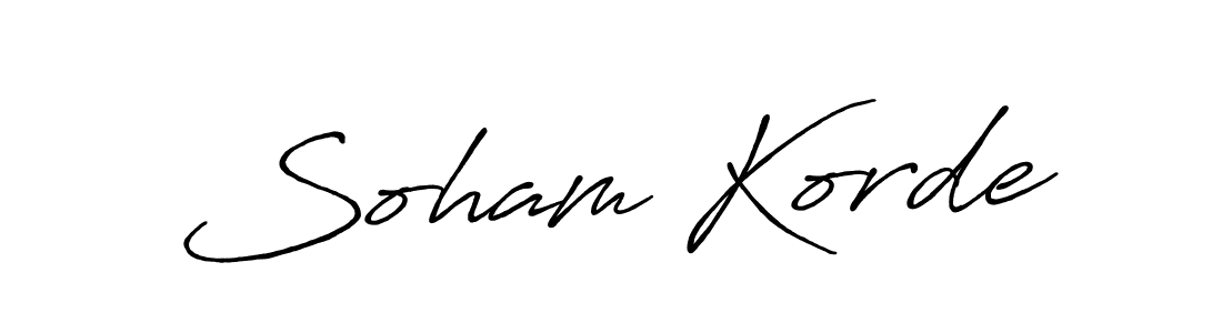 Design your own signature with our free online signature maker. With this signature software, you can create a handwritten (Antro_Vectra_Bolder) signature for name Soham Korde. Soham Korde signature style 7 images and pictures png