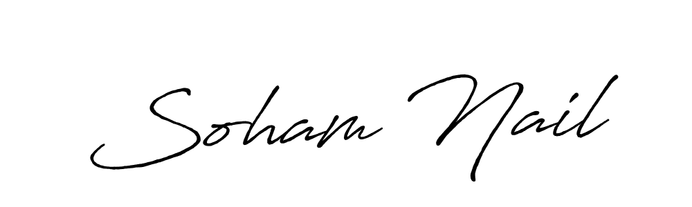 How to make Soham Nail name signature. Use Antro_Vectra_Bolder style for creating short signs online. This is the latest handwritten sign. Soham Nail signature style 7 images and pictures png
