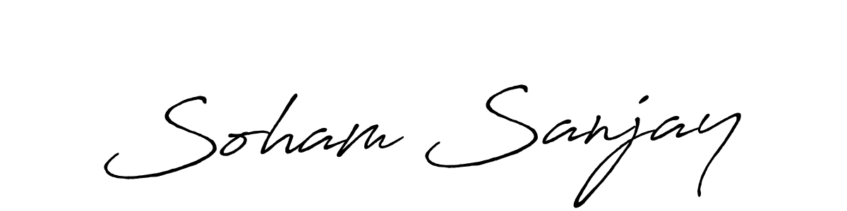 Similarly Antro_Vectra_Bolder is the best handwritten signature design. Signature creator online .You can use it as an online autograph creator for name Soham Sanjay. Soham Sanjay signature style 7 images and pictures png