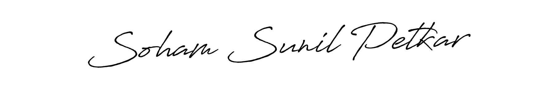 How to make Soham Sunil Petkar signature? Antro_Vectra_Bolder is a professional autograph style. Create handwritten signature for Soham Sunil Petkar name. Soham Sunil Petkar signature style 7 images and pictures png