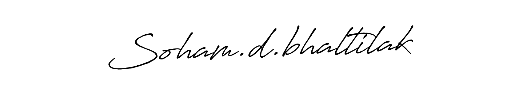 How to make Soham.d.bhaltilak name signature. Use Antro_Vectra_Bolder style for creating short signs online. This is the latest handwritten sign. Soham.d.bhaltilak signature style 7 images and pictures png