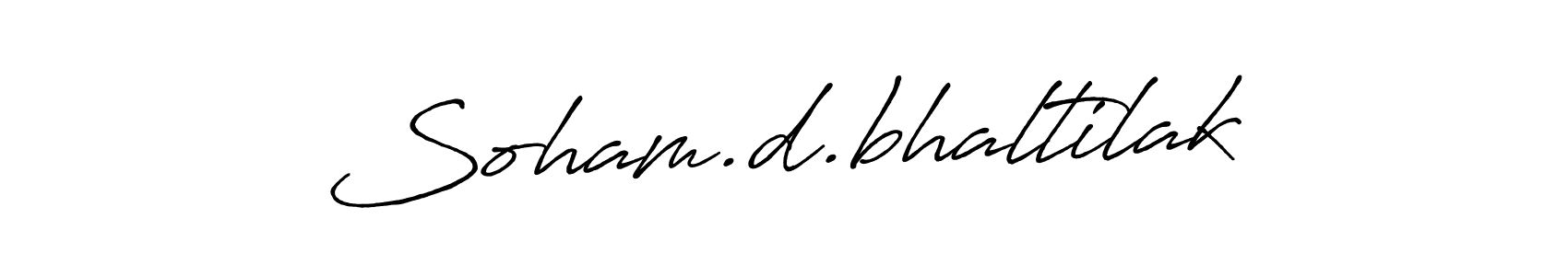 Use a signature maker to create a handwritten signature online. With this signature software, you can design (Antro_Vectra_Bolder) your own signature for name Soham.d.bhaltilak. Soham.d.bhaltilak signature style 7 images and pictures png
