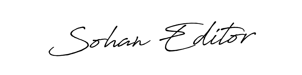 How to make Sohan Editor name signature. Use Antro_Vectra_Bolder style for creating short signs online. This is the latest handwritten sign. Sohan Editor signature style 7 images and pictures png