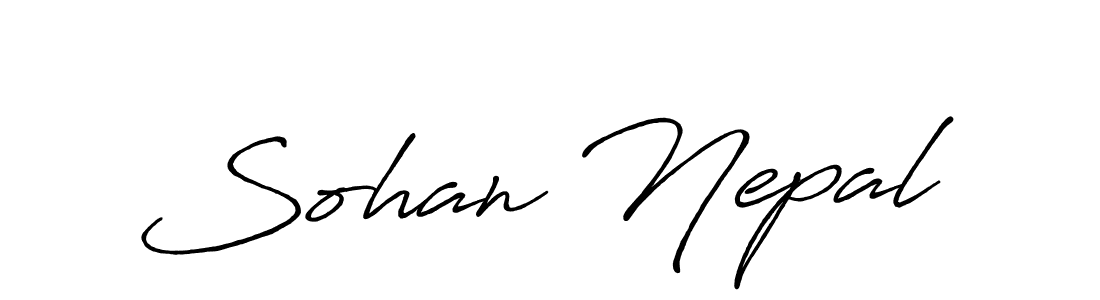 Make a beautiful signature design for name Sohan Nepal. With this signature (Antro_Vectra_Bolder) style, you can create a handwritten signature for free. Sohan Nepal signature style 7 images and pictures png