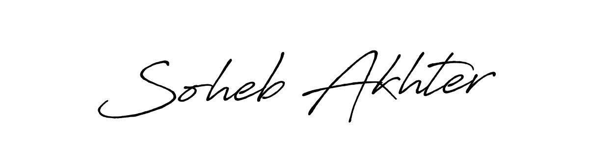 Design your own signature with our free online signature maker. With this signature software, you can create a handwritten (Antro_Vectra_Bolder) signature for name Soheb Akhter. Soheb Akhter signature style 7 images and pictures png