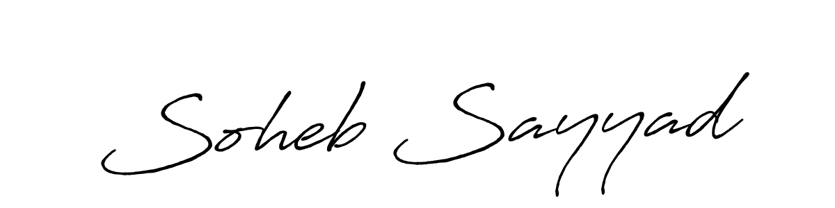 Soheb Sayyad stylish signature style. Best Handwritten Sign (Antro_Vectra_Bolder) for my name. Handwritten Signature Collection Ideas for my name Soheb Sayyad. Soheb Sayyad signature style 7 images and pictures png