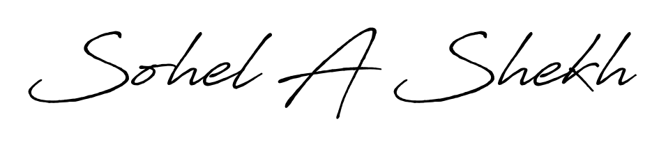 Discover how Sohel A Shekh looks in an executive cursive font (Antro_Vectra_Bolder). Perfect for legal documents, invoices, and certificates. Sohel A Shekh signature style 7 images and pictures png