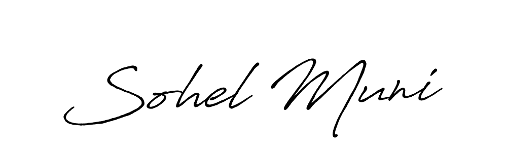 Create a beautiful signature design for name Sohel Muni. With this signature (Antro_Vectra_Bolder) fonts, you can make a handwritten signature for free. Sohel Muni signature style 7 images and pictures png