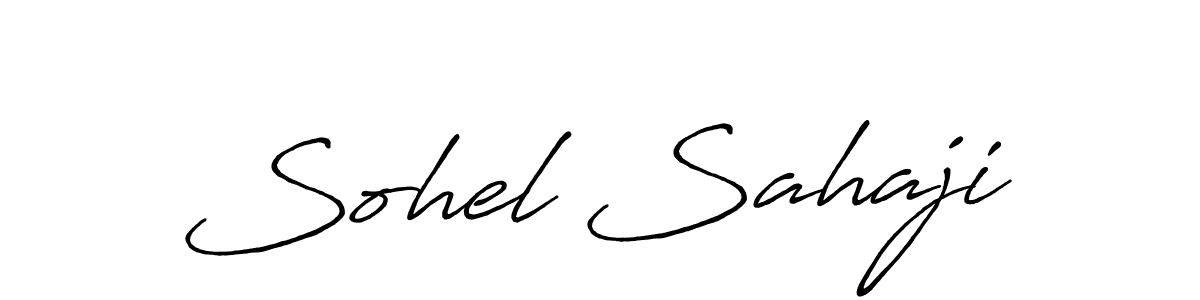 How to make Sohel Sahaji name signature. Use Antro_Vectra_Bolder style for creating short signs online. This is the latest handwritten sign. Sohel Sahaji signature style 7 images and pictures png