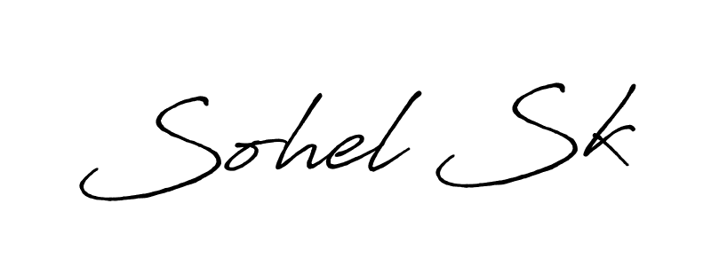 How to make Sohel Sk name signature. Use Antro_Vectra_Bolder style for creating short signs online. This is the latest handwritten sign. Sohel Sk signature style 7 images and pictures png