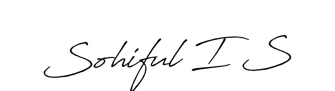 How to make Sohiful I S name signature. Use Antro_Vectra_Bolder style for creating short signs online. This is the latest handwritten sign. Sohiful I S signature style 7 images and pictures png