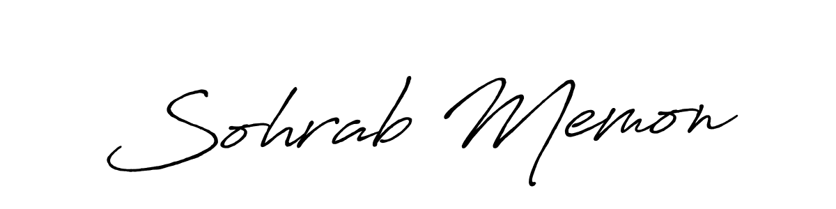 The best way (Antro_Vectra_Bolder) to make a short signature is to pick only two or three words in your name. The name Sohrab Memon include a total of six letters. For converting this name. Sohrab Memon signature style 7 images and pictures png