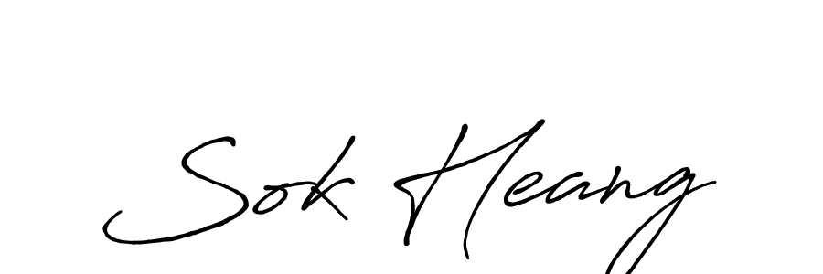 How to make Sok Heang name signature. Use Antro_Vectra_Bolder style for creating short signs online. This is the latest handwritten sign. Sok Heang signature style 7 images and pictures png