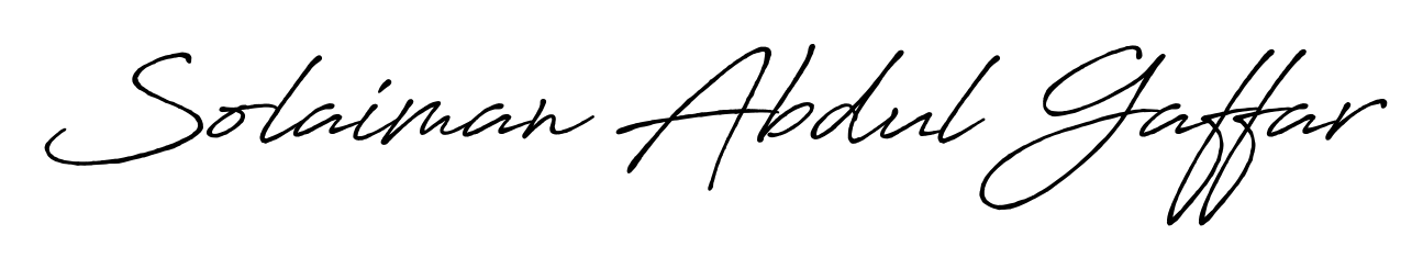 Style your name Solaiman Abdul Gaffar with confidence using Antro_Vectra_Bolder signature design. Simple, elegant, and ready for immediate document use. Solaiman Abdul Gaffar signature style 7 images and pictures png