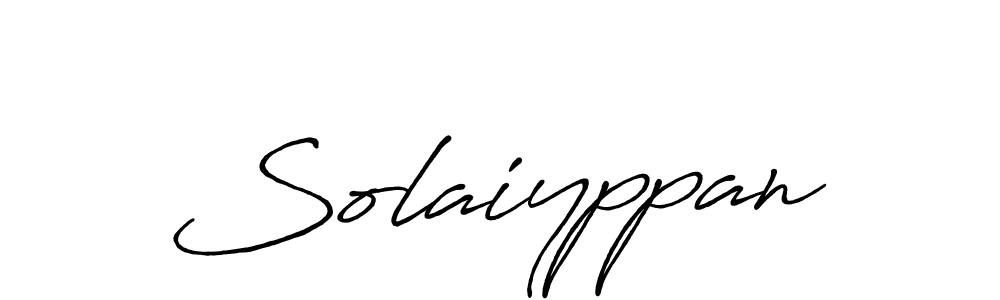 Make a beautiful signature design for name Solaiyppan. With this signature (Antro_Vectra_Bolder) style, you can create a handwritten signature for free. Solaiyppan signature style 7 images and pictures png