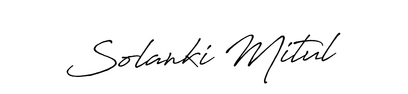 How to make Solanki Mitul name signature. Use Antro_Vectra_Bolder style for creating short signs online. This is the latest handwritten sign. Solanki Mitul signature style 7 images and pictures png