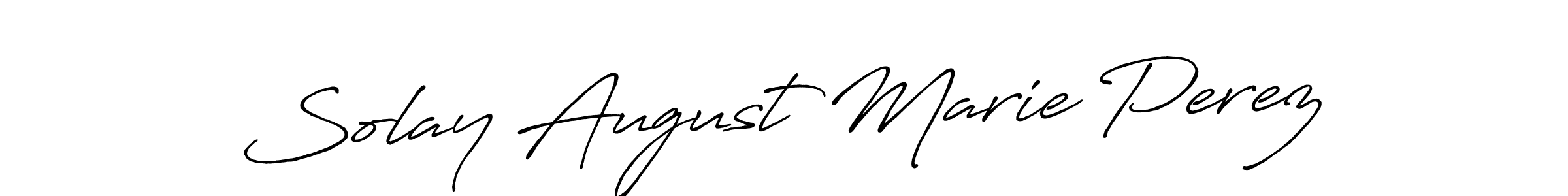 Make a beautiful signature design for name Solay August Marie Perez. With this signature (Antro_Vectra_Bolder) style, you can create a handwritten signature for free. Solay August Marie Perez signature style 7 images and pictures png