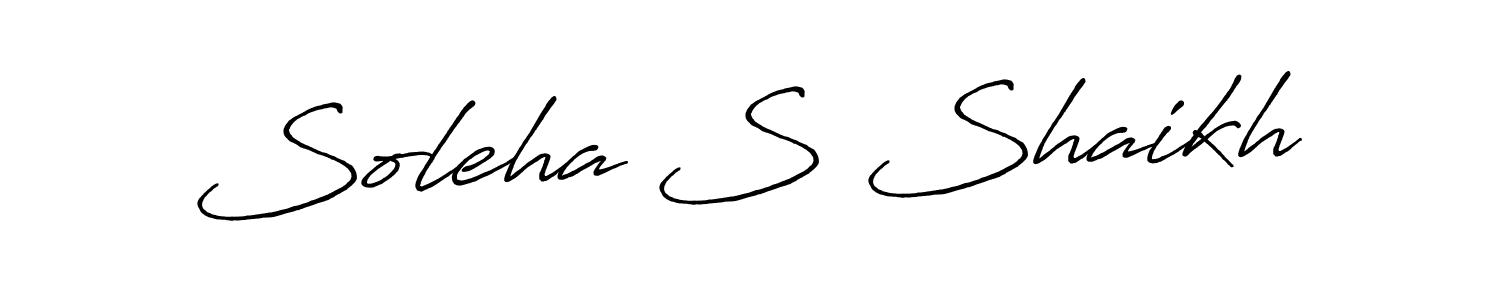 Design your own signature with our free online signature maker. With this signature software, you can create a handwritten (Antro_Vectra_Bolder) signature for name Soleha S Shaikh. Soleha S Shaikh signature style 7 images and pictures png