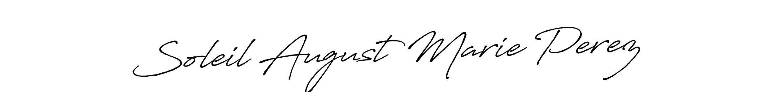 Create a beautiful signature design for name Soleil August Marie Perez. With this signature (Antro_Vectra_Bolder) fonts, you can make a handwritten signature for free. Soleil August Marie Perez signature style 7 images and pictures png