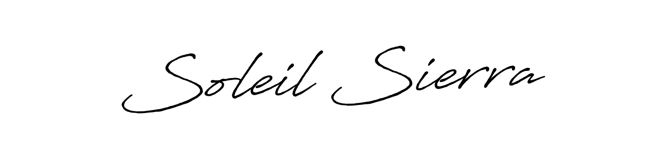The best way (Antro_Vectra_Bolder) to make a short signature is to pick only two or three words in your name. The name Soleil Sierra include a total of six letters. For converting this name. Soleil Sierra signature style 7 images and pictures png