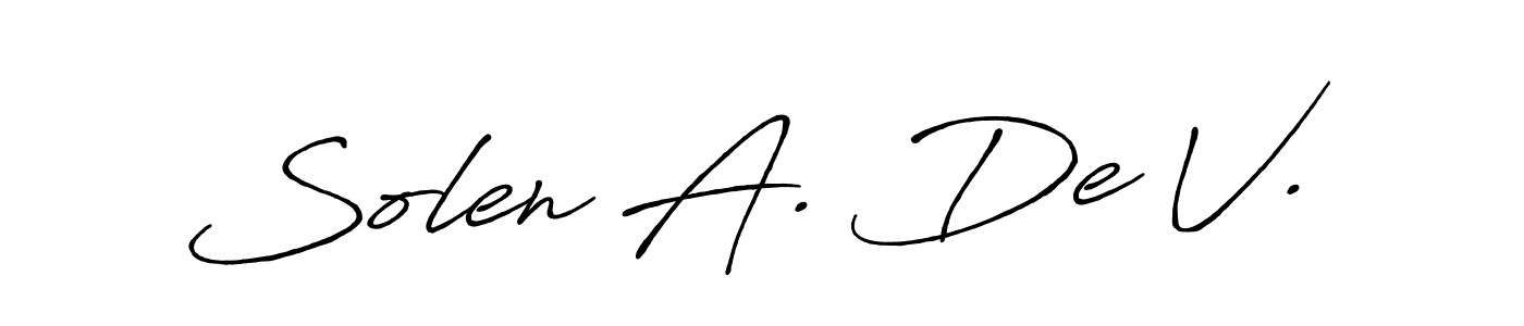 Also You can easily find your signature by using the search form. We will create Solen A. De V. name handwritten signature images for you free of cost using Antro_Vectra_Bolder sign style. Solen A. De V. signature style 7 images and pictures png