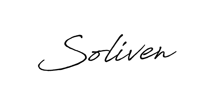 Create a beautiful signature design for name Soliven. With this signature (Antro_Vectra_Bolder) fonts, you can make a handwritten signature for free. Soliven signature style 7 images and pictures png