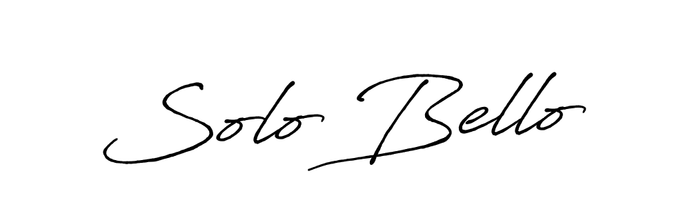 How to make Solo Bello name signature. Use Antro_Vectra_Bolder style for creating short signs online. This is the latest handwritten sign. Solo Bello signature style 7 images and pictures png