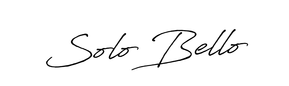 Solo Bello stylish signature style. Best Handwritten Sign (Antro_Vectra_Bolder) for my name. Handwritten Signature Collection Ideas for my name Solo Bello. Solo Bello signature style 7 images and pictures png