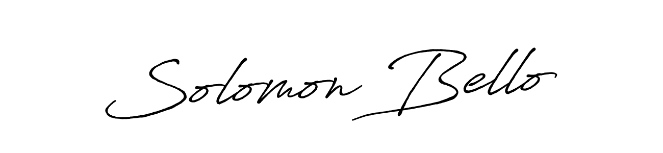 You should practise on your own different ways (Antro_Vectra_Bolder) to write your name (Solomon Bello) in signature. don't let someone else do it for you. Solomon Bello signature style 7 images and pictures png