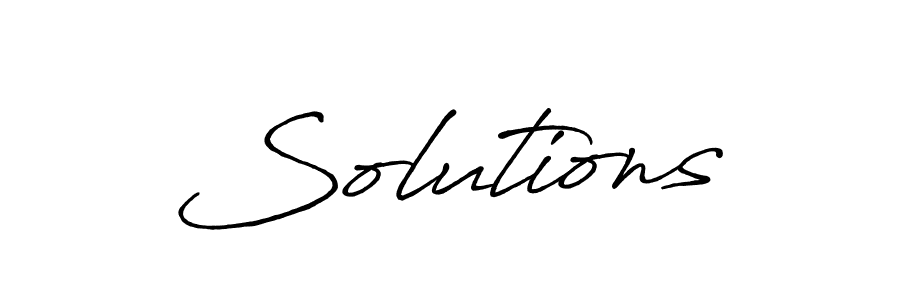 Also we have Solutions name is the best signature style. Create professional handwritten signature collection using Antro_Vectra_Bolder autograph style. Solutions signature style 7 images and pictures png