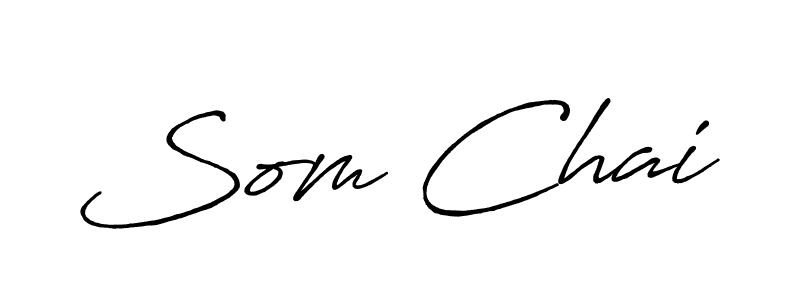 How to make Som Chai name signature. Use Antro_Vectra_Bolder style for creating short signs online. This is the latest handwritten sign. Som Chai signature style 7 images and pictures png