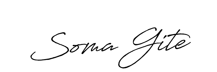 if you are searching for the best signature style for your name Soma Gite. so please give up your signature search. here we have designed multiple signature styles  using Antro_Vectra_Bolder. Soma Gite signature style 7 images and pictures png