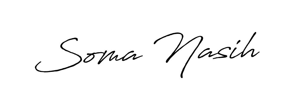 Create a beautiful signature design for name Soma Nasih. With this signature (Antro_Vectra_Bolder) fonts, you can make a handwritten signature for free. Soma Nasih signature style 7 images and pictures png