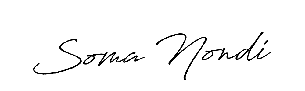 Make a beautiful signature design for name Soma Nondi. With this signature (Antro_Vectra_Bolder) style, you can create a handwritten signature for free. Soma Nondi signature style 7 images and pictures png