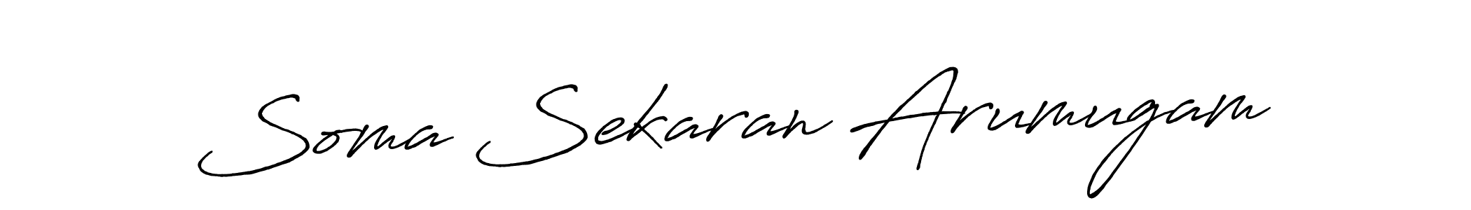 Create a beautiful signature design for name Soma Sekaran Arumugam. With this signature (Antro_Vectra_Bolder) fonts, you can make a handwritten signature for free. Soma Sekaran Arumugam signature style 7 images and pictures png