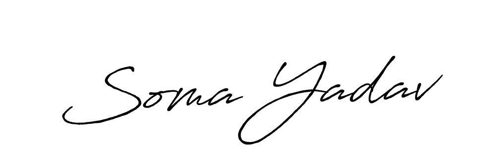 Also You can easily find your signature by using the search form. We will create Soma Yadav name handwritten signature images for you free of cost using Antro_Vectra_Bolder sign style. Soma Yadav signature style 7 images and pictures png