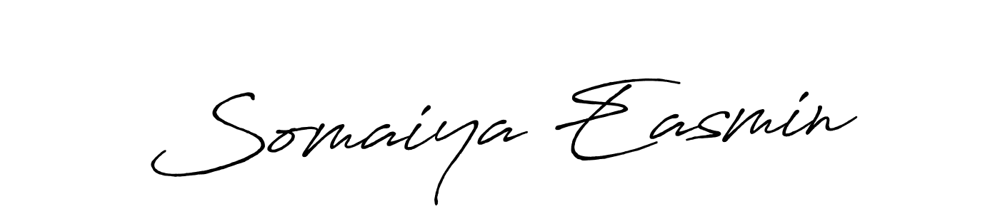 Create a beautiful signature design for name Somaiya Easmin. With this signature (Antro_Vectra_Bolder) fonts, you can make a handwritten signature for free. Somaiya Easmin signature style 7 images and pictures png