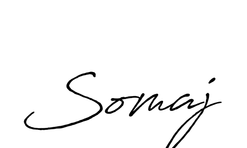 How to make Somaj name signature. Use Antro_Vectra_Bolder style for creating short signs online. This is the latest handwritten sign. Somaj signature style 7 images and pictures png