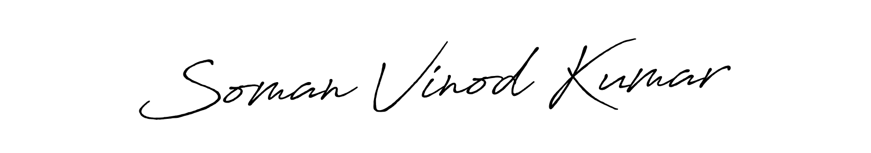 The best way (Antro_Vectra_Bolder) to make a short signature is to pick only two or three words in your name. The name Soman Vinod Kumar include a total of six letters. For converting this name. Soman Vinod Kumar signature style 7 images and pictures png