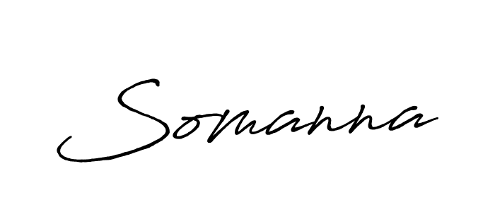 How to make Somanna name signature. Use Antro_Vectra_Bolder style for creating short signs online. This is the latest handwritten sign. Somanna signature style 7 images and pictures png