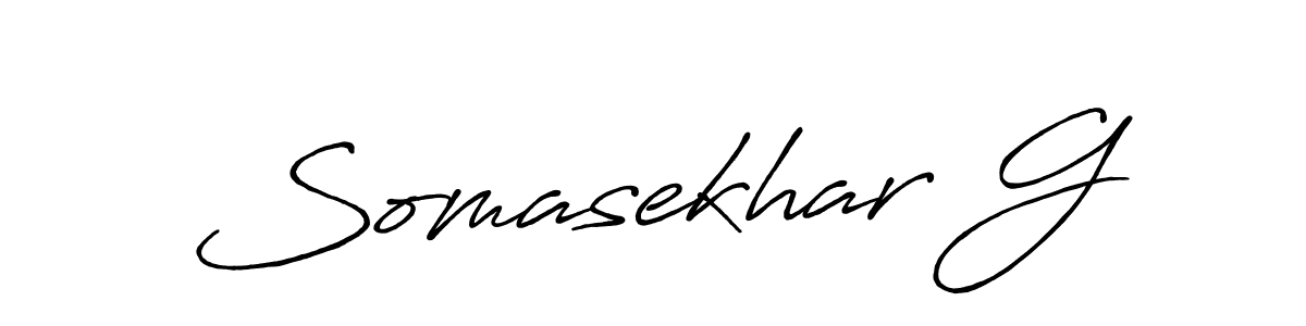 Make a beautiful signature design for name Somasekhar G. With this signature (Antro_Vectra_Bolder) style, you can create a handwritten signature for free. Somasekhar G signature style 7 images and pictures png