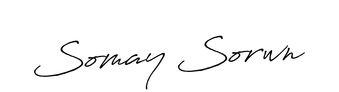 Create a beautiful signature design for name Somay Sorwn. With this signature (Antro_Vectra_Bolder) fonts, you can make a handwritten signature for free. Somay Sorwn signature style 7 images and pictures png