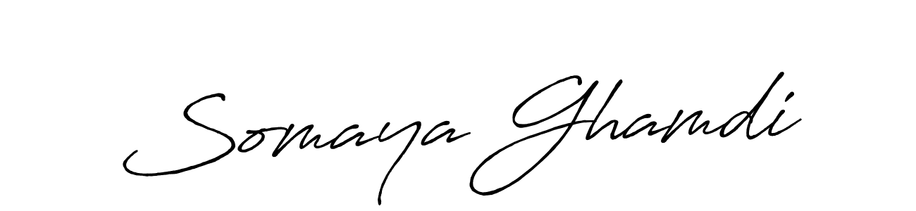 You should practise on your own different ways (Antro_Vectra_Bolder) to write your name (Somaya Ghamdi) in signature. don't let someone else do it for you. Somaya Ghamdi signature style 7 images and pictures png
